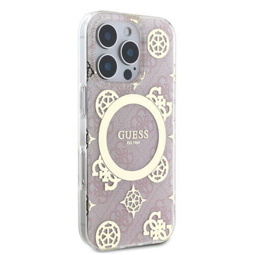 Guess Guess iPhone 16 Pro Back-Cover hul - Magsafe IML - 4G Peony - Rosa