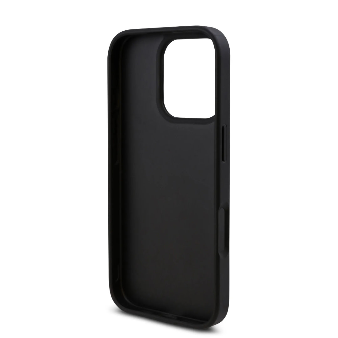 Guess Guess iPhone 16 Pro Max Backcover hoesje - PU Leather - Peony Script Logo - Zwart, foto 6 van 6