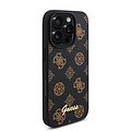 Guess Guess iPhone 16 Pro Back cover case - PU Leather - Peony Script Logo - Black