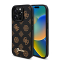 Guess Guess iPhone 16 Pro Back-Cover hul - PU Leather - Peony Script Logo - Schwarz