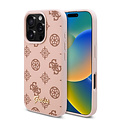 Guess Guess iPhone 16 Pro Back cover coque - PU Leather - Peony Script Logo - Marron