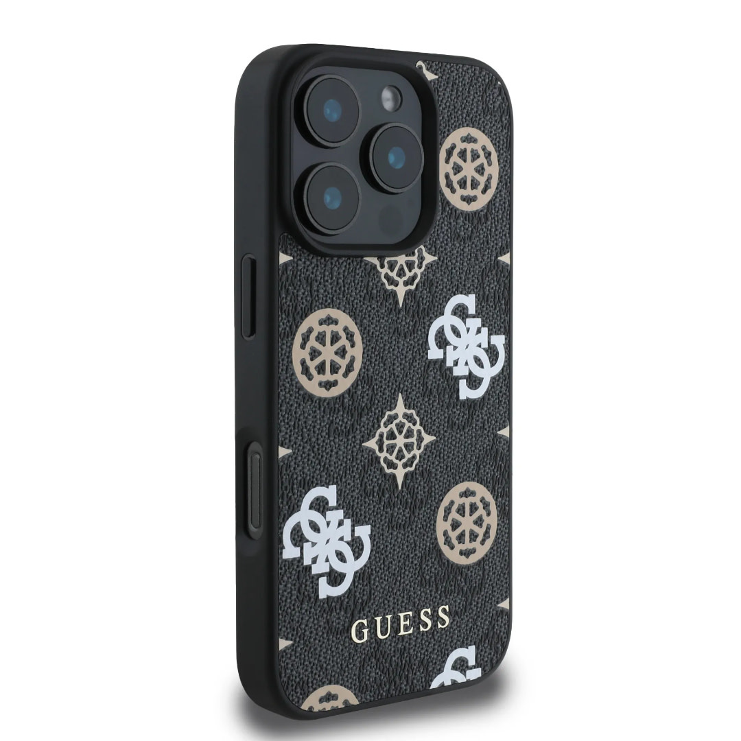 Guess Guess iPhone 16 Pro Max Backcover hoesje - PU Leather - 4G Peony - Zwart, foto 4 van 6