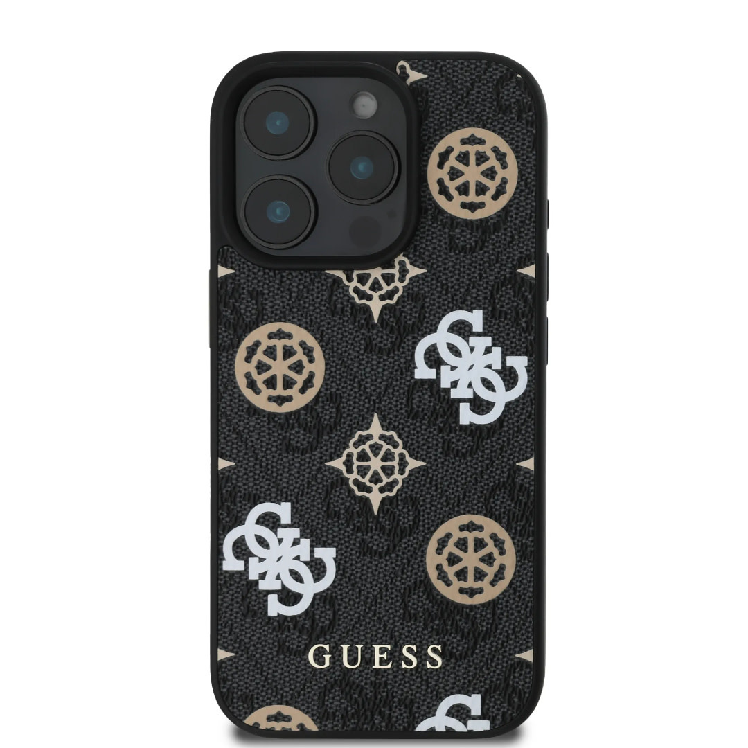 Guess Guess iPhone 16 Pro Max Backcover hoesje - PU Leather - 4G Peony - Zwart, foto 3 van 6
