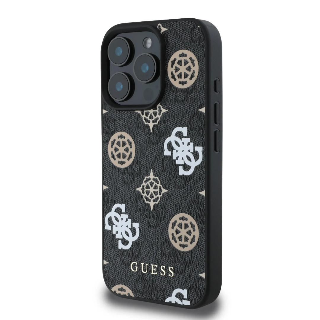 Guess Guess iPhone 16 Pro Max Backcover hoesje - PU Leather - 4G Peony - Zwart, foto 2 van 6