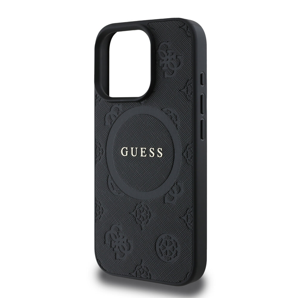 Guess Guess iPhone 16 Pro Max Back cover coque - Magsafe Saffiano PU - Peony Classic Logo - Noir Guess Guess iPhone 16 Pro Max Back cover coque - Magsafe Saffiano PU - Peony Classic Logo - Noir