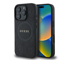 Guess Guess iPhone 16 Pro Max Back cover coque - Magsafe Saffiano PU - Peony Classic Logo - Noir Guess Guess iPhone 16 Pro Max Back cover coque - Magsafe Saffiano PU - Peony Classic Logo - Noir