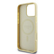 Guess Guess iPhone 16 Pro Back-Cover hul - Magsafe Saffiano PU - Peony Classic Logo - Gold Guess Guess iPhone 16 Pro Back-Cover hul - Magsafe Saffiano PU - Peony Classic Logo - Gold