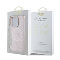 Guess Guess iPhone 16 Pro Backcover hoesje - Magsafe Saffiano PU - Peony Classic Logo - Roze