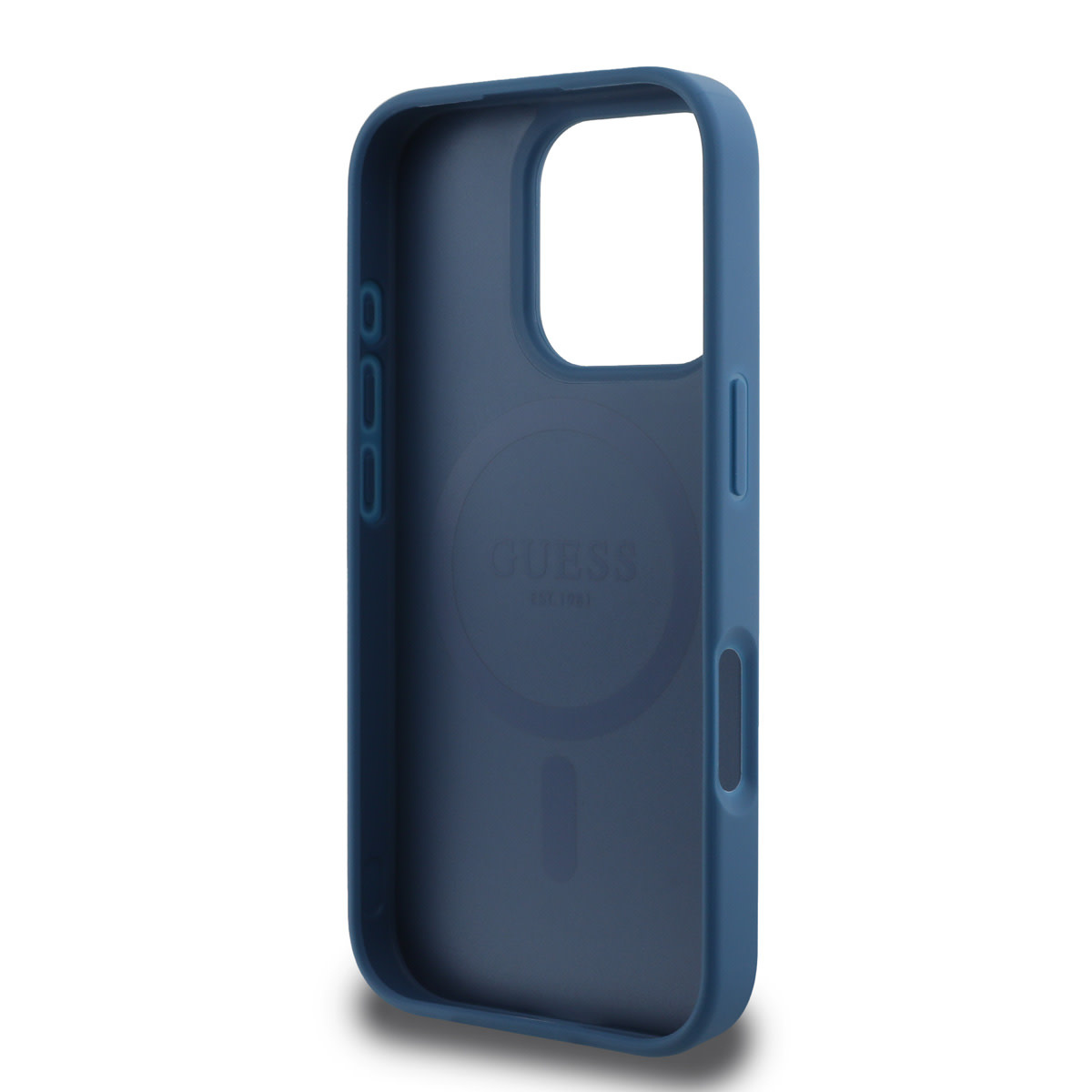 Guess Guess iPhone 16 Pro Max Backcover hoesje - Magsafe PU Leather - 4G Classic Logo - Blauw, foto 6 van 6