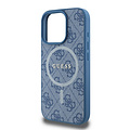 Guess Guess iPhone 16 Pro Backcover hoesje - Magsafe PU Leather - 4G Classic Logo - Blauw