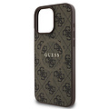 Guess Guess iPhone 16 Pro Back cover case - Magsafe PU Leather - 4G Classic Logo - Brown