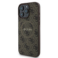 Guess Guess iPhone 16 Pro Back cover case - Magsafe PU Leather - 4G Classic Logo - Brown