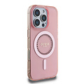 Guess Guess iPhone 16 Pro Back cover case - Magsafe IML - Rhinestones - Pink