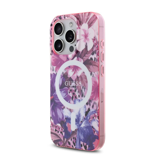 Guess Guess iPhone 16 Pro Back cover coque - Magsafe IML - Jungle Design - Violet