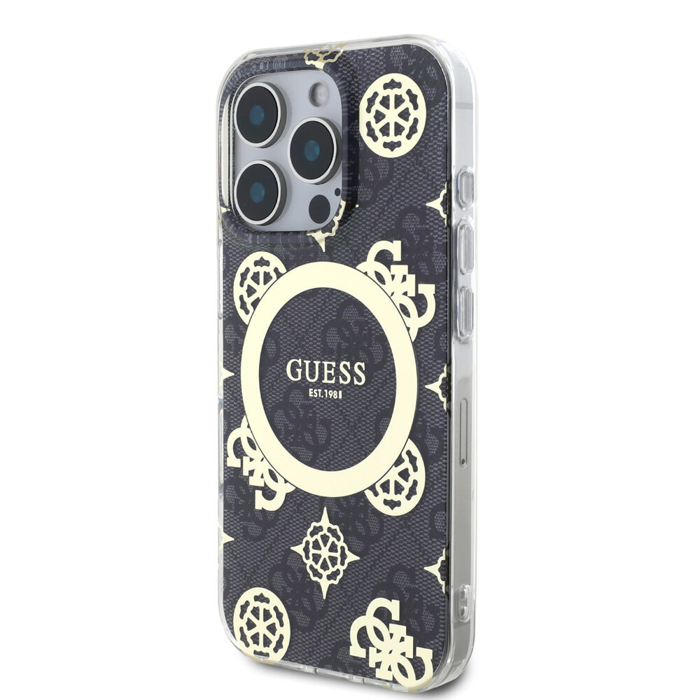 Guess Guess iPhone 16 Pro Max Back-Cover hul - Magsafe IML - 4G Peony - Schwarz Guess Guess iPhone 16 Pro Max Back-Cover hul - Magsafe IML - 4G Peony - Schwarz