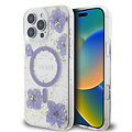 Guess Guess iPhone 16 Pro Max Back cover case - Magsafe - Resin Flowers Design - Purple