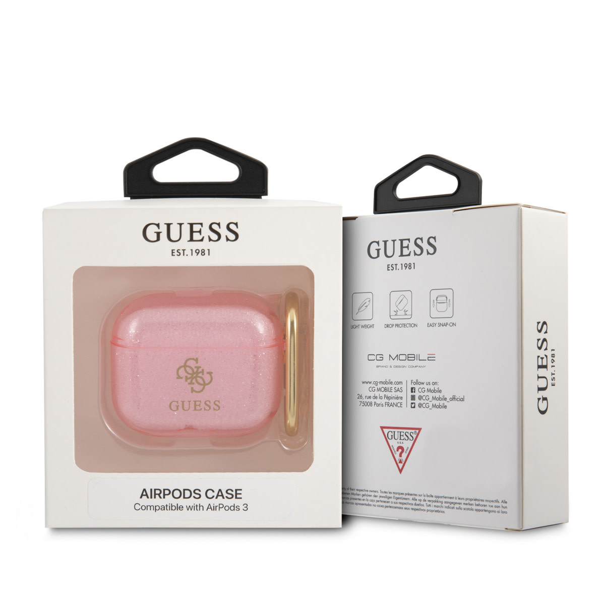 Guess Guess Airpods 3 Case - Colored Glitter - Roze, foto 3 van 3