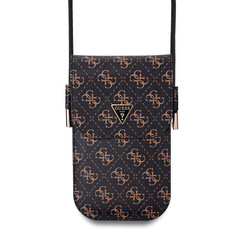 Guess 7 inch PU Leather Wallet bag - 4G Triangle - Black