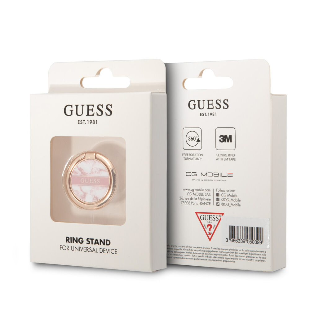 Guess Guess Telefoon Ring houder - Marble Ring Stand - Roze Guess Guess Telefoon Ring houder - Marble Ring Stand - Roze