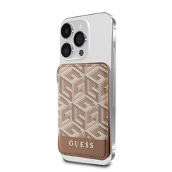 Guess Magnetische Vouwbare Kaarthouder - Magsafe - G-Cube - Bruin