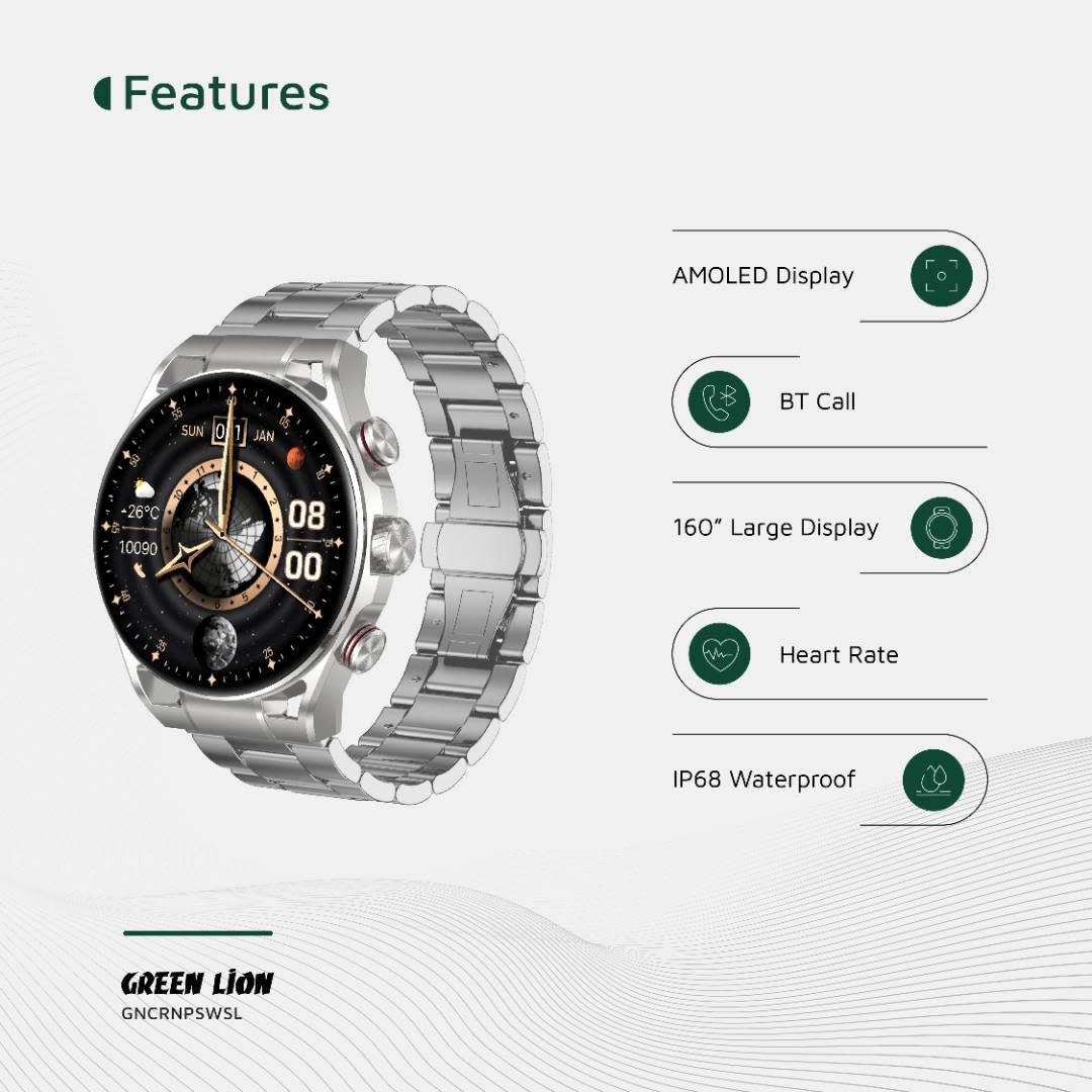 Green Lion Green Lion Chrono Pro Smart Watch  - Zilver, foto 3 van 4