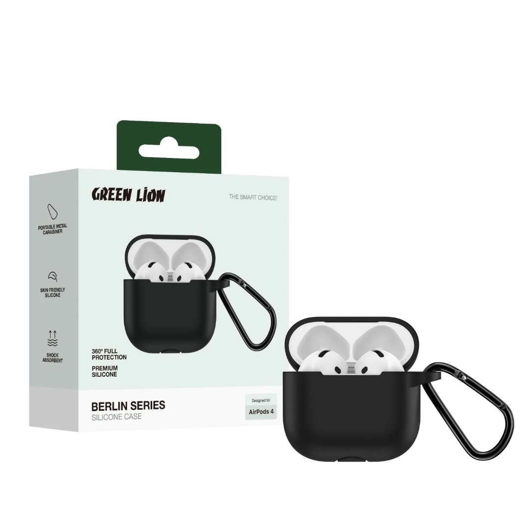 Green Lion Green Lion Airpods 4 Case - Berlin Series - Zwart, foto 3 van 3