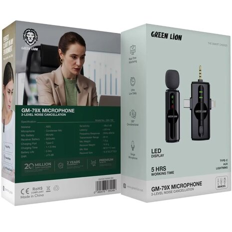 Green Lion Green Lion GM-79X 3 in 1 Microphone - Schwarz Green Lion Green Lion GM-79X 3 in 1 Microphone - Schwarz
