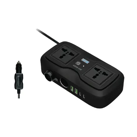 Green Lion Green Lion GC-233 Power Inverter with 2 Universal Socket - Zwart Green Lion Green Lion GC-233 Power Inverter with 2 Universal Socket - Zwart