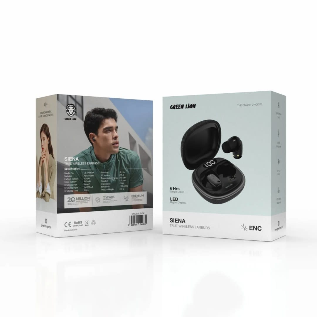Green Lion Green Lion Siena True Wireless Earbuds - Zwart, foto 2 van 2