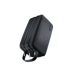 Green Lion Stallion Crocodile Clutch Bag - PU Leather - Black