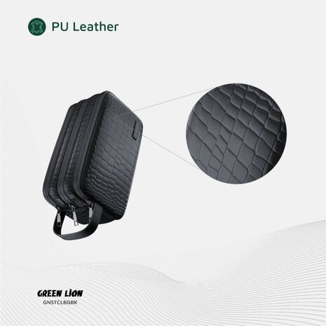 Green Lion Green Lion Stallion Crocodile Clutch Bag - PU Leather - Black Green Lion Green Lion Stallion Crocodile Clutch Bag - PU Leather - Black