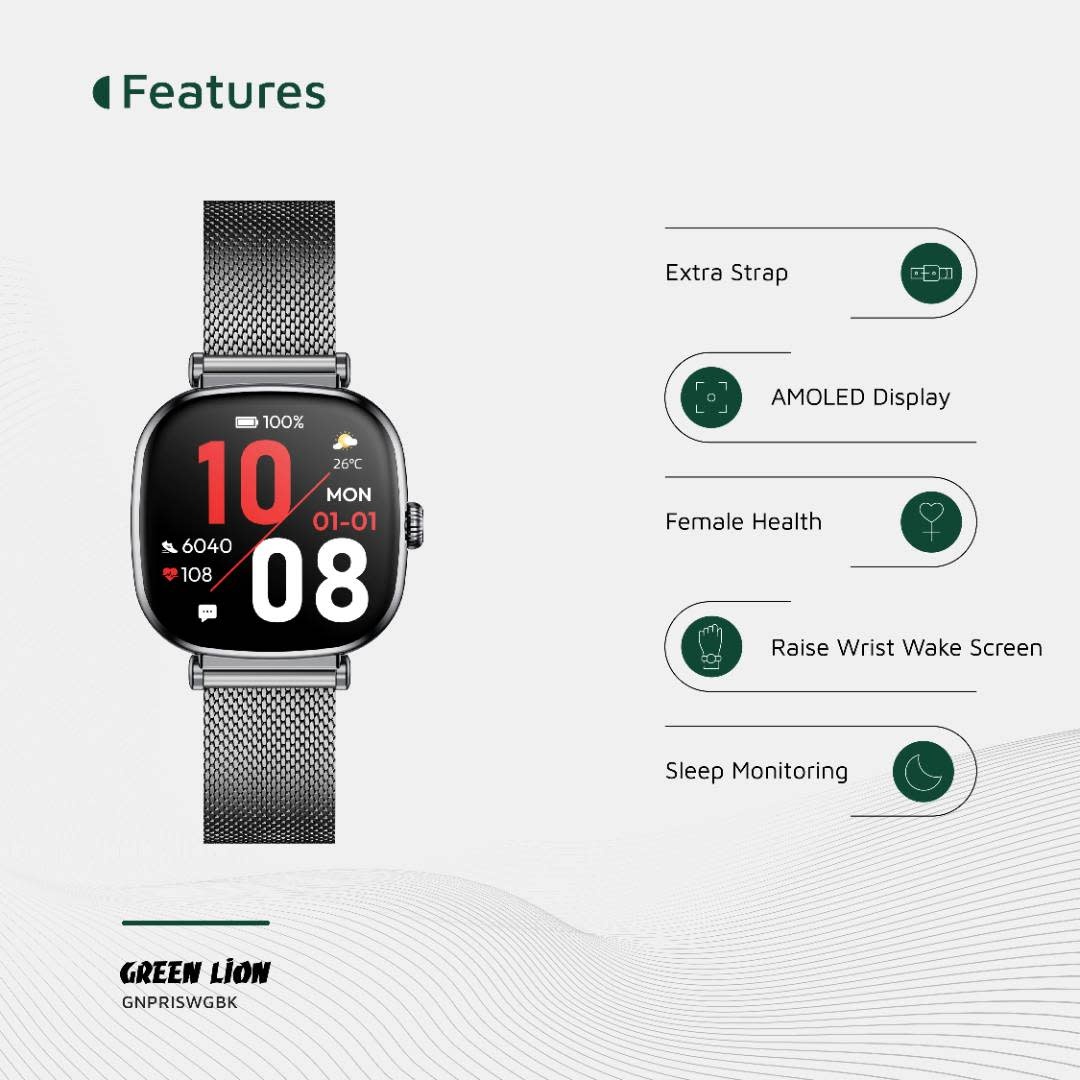 Green Lion Green Lion Princess Smart Watch - Glossy Black, foto 5 van 6