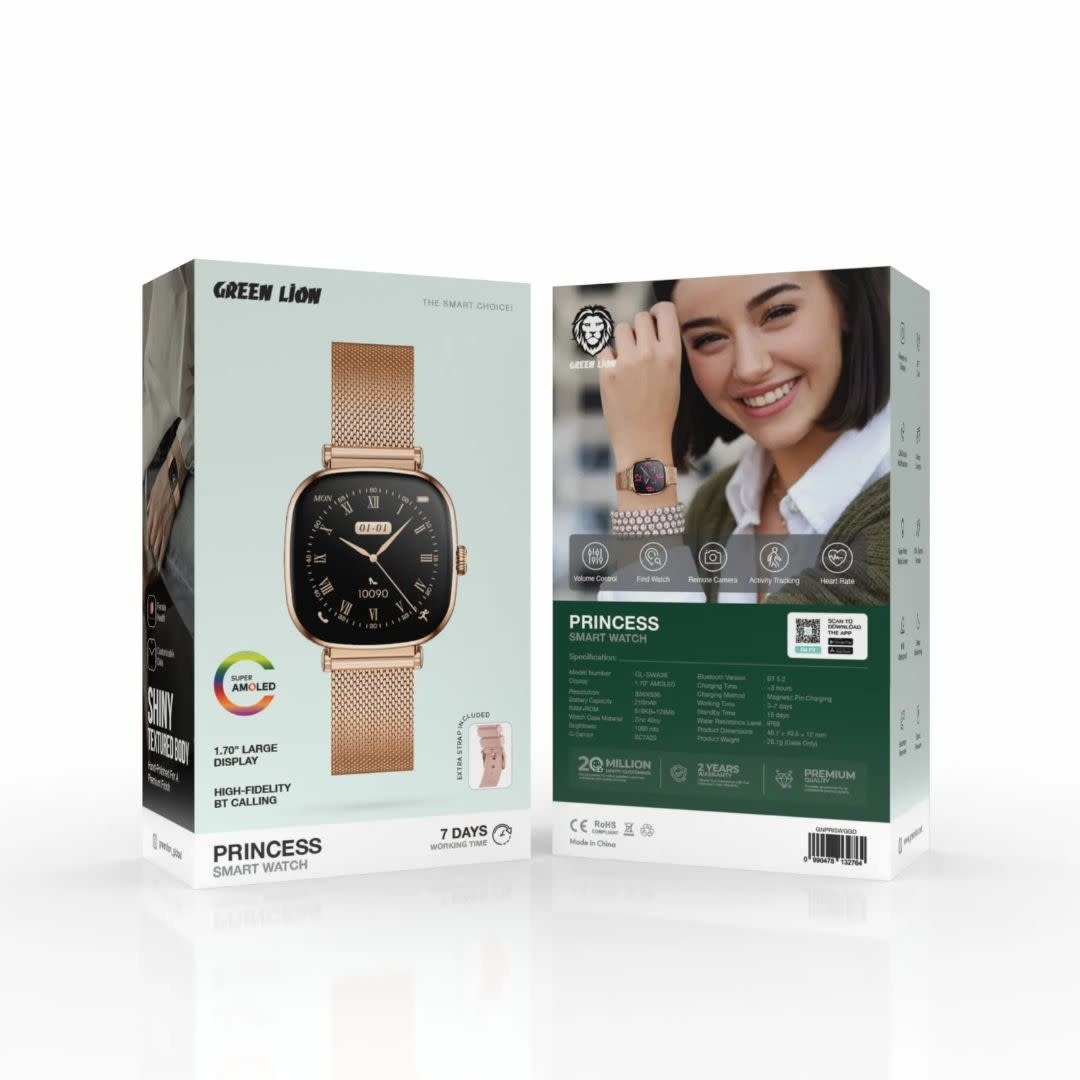 Green Lion Green Lion Princess Smart Watch - Glossy Gold, foto 5 van 5