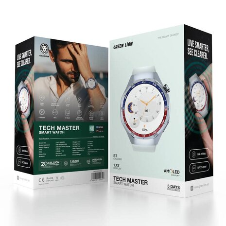 Green Lion Green Lion Tech Master Smart Watch - Silver Green Lion Green Lion Tech Master Smart Watch - Silver