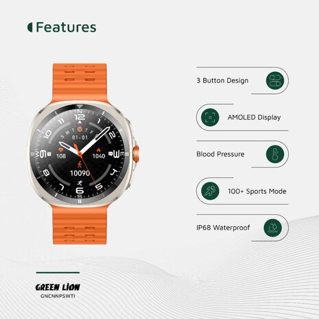 Green Lion Green Lion Connect Pro Smart Watch - Titanium Green Lion Green Lion Connect Pro Smart Watch - Titanium