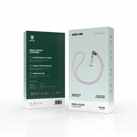 Green Lion Green Lion Neck Strap Lanyard - Pink Green Lion Green Lion Neck Strap Lanyard - Pink