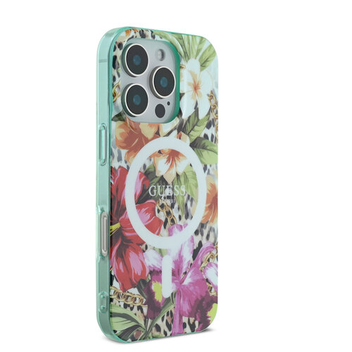 Guess Guess iPhone 16 Pro Back-Cover hul - Magsafe IML - Jungle Design - Orange