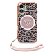 Guess Guess iPhone 16 Back cover case - Magsafe - Leopard print with Nylon strap - Pink Guess Guess iPhone 16 Back cover case - Magsafe - Leopard print with Nylon strap - Pink