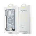 Guess Guess iPhone 16 Pro Backcover hoesje - Magsafe - Leopard print with Nylon strap - Zwart
