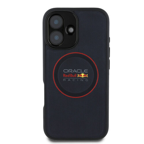 Red Bull Racing Red Bull Racing iPhone 16 Back-Cover hul - Magsafe - Meshed PU Leather - Red Ring Logo - Blau