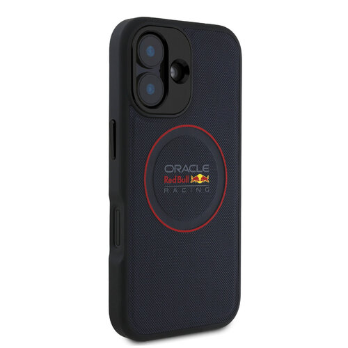 Red Bull Racing Red Bull Racing iPhone 16 Back-Cover hul - Magsafe - Meshed PU Leather - Red Ring Logo - Blau