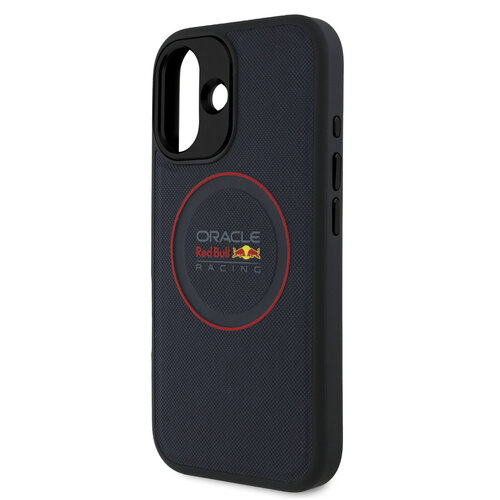 Red Bull Racing Red Bull Racing iPhone 16 Back-Cover hul - Magsafe - Meshed PU Leather - Red Ring Logo - Blau