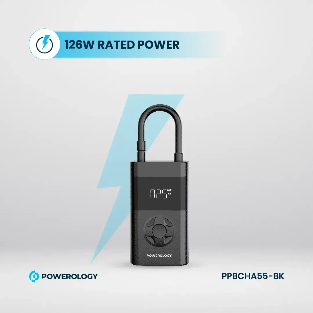 Powerology 3C Mini Air Pump 4000mAh - Zwart, foto 5 van 6