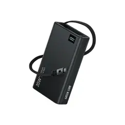 Green Lion Retractable 35W Powerbank 10000mAh - Zwart