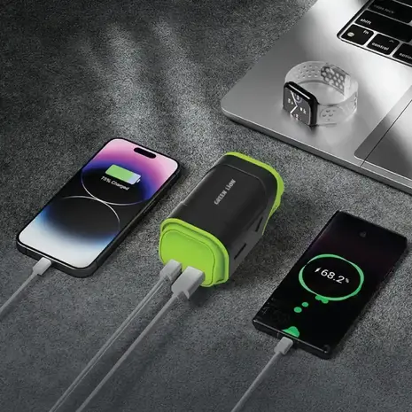 Green Lion Green Lion TraveX Powerbank 10000mAh - Groen Green Lion Green Lion TraveX Powerbank 10000mAh - Groen
