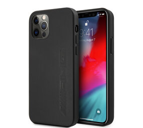 AMG AMG iPhone 12 Pro Max Back cover case - Leather - Hot Stamp - Black AMG AMG iPhone 12 Pro Max Back cover case - Leather - Hot Stamp - Black