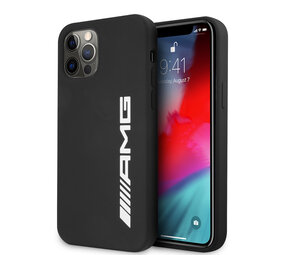 AMG AMG iPhone 12 Pro Max Back-Cover hul - Silicone - Big White Logo - Schwarz