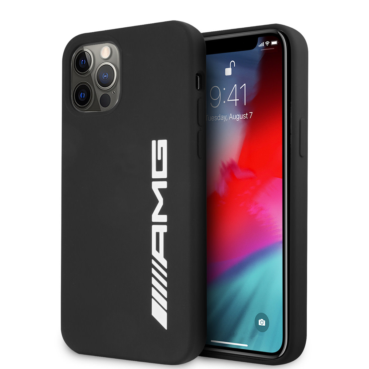 AMG AMG iPhone 12 Pro Max Backcover hoesje - Silicone - Big White Logo - Zwart