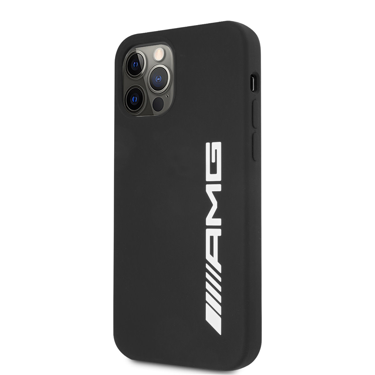 AMG AMG iPhone 12 Pro Max Backcover hoesje - Silicone - Big White Logo - Zwart, foto 2 van 6