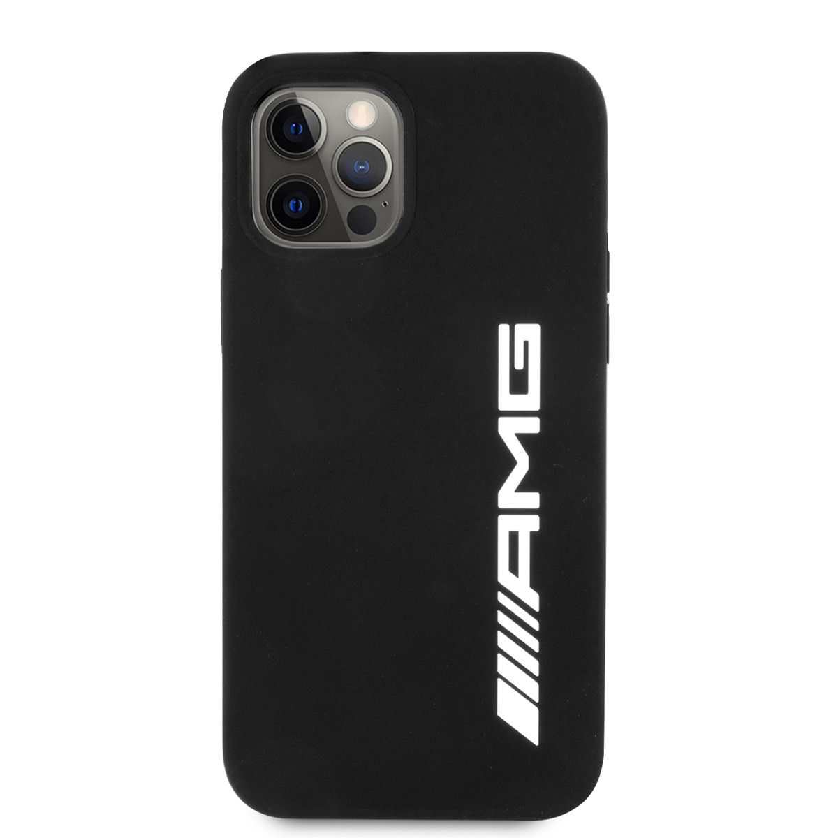 AMG AMG iPhone 12 Pro Max Backcover hoesje - Silicone - Big White Logo - Zwart, foto 3 van 6